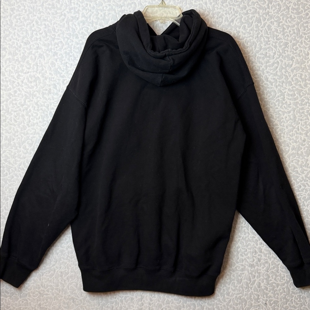 Brandy Melville Black Hoodie with Swiss Flag Design Embroidered Oversized B.M. - Picture 4 of 8